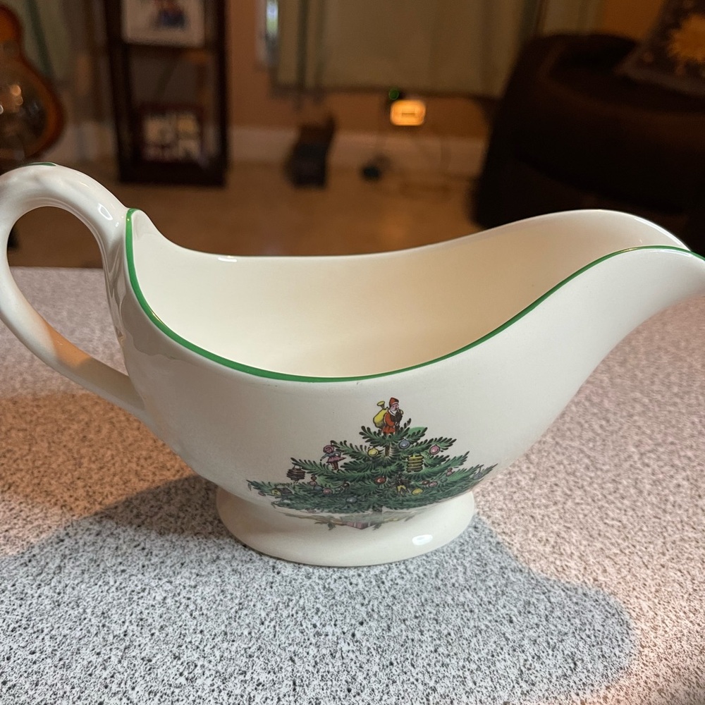 Spode Christmas tree pattern gravy boat